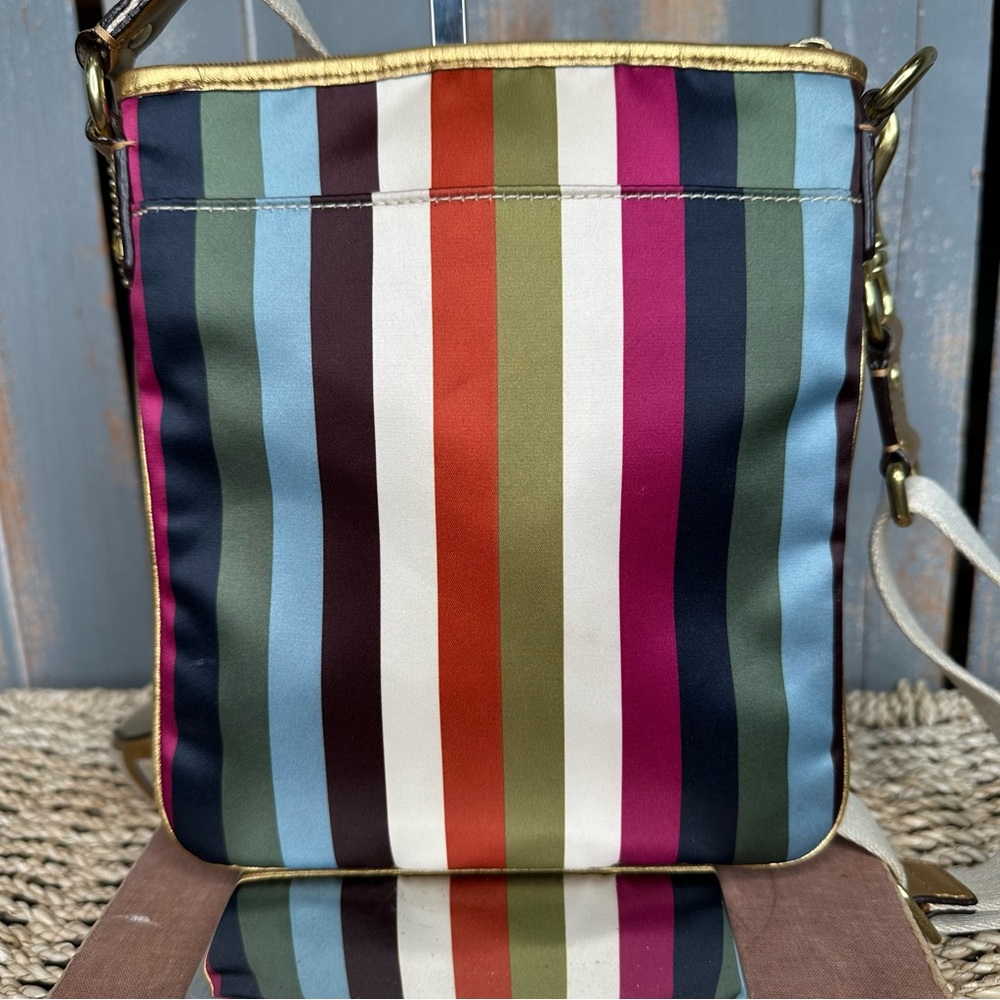 Coach Julia Legacy Stipe Signature Leather Crossbody Swingpack Bag - Picture 5 of 16